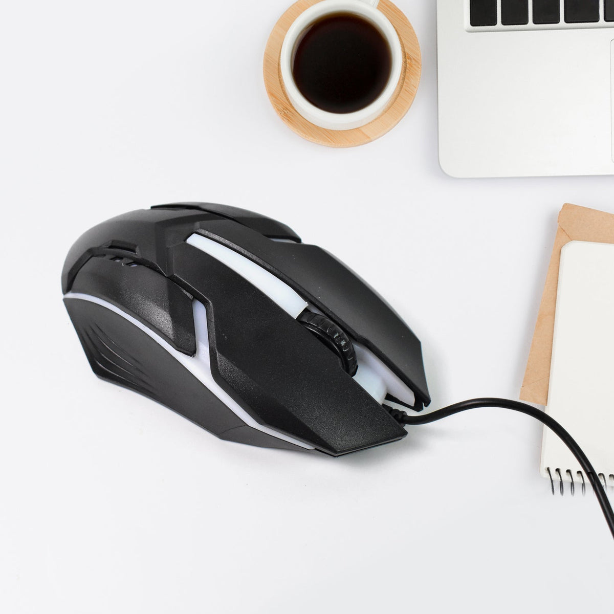 Top-down view of the high-performance Wired Gaming Mouse highlighting its buttons.