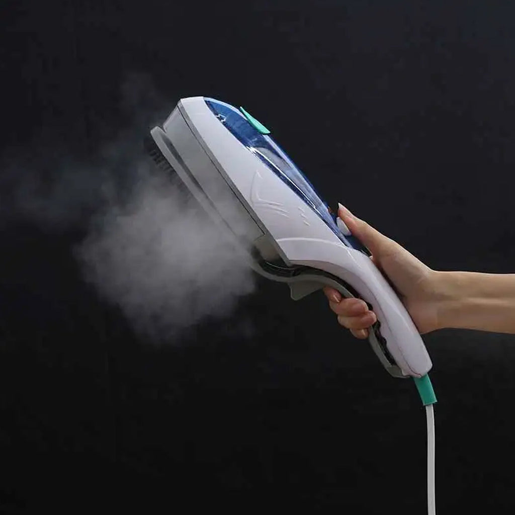 Lightweight travel steamer, perfect for packing in luggage for wrinkle-free trips.
