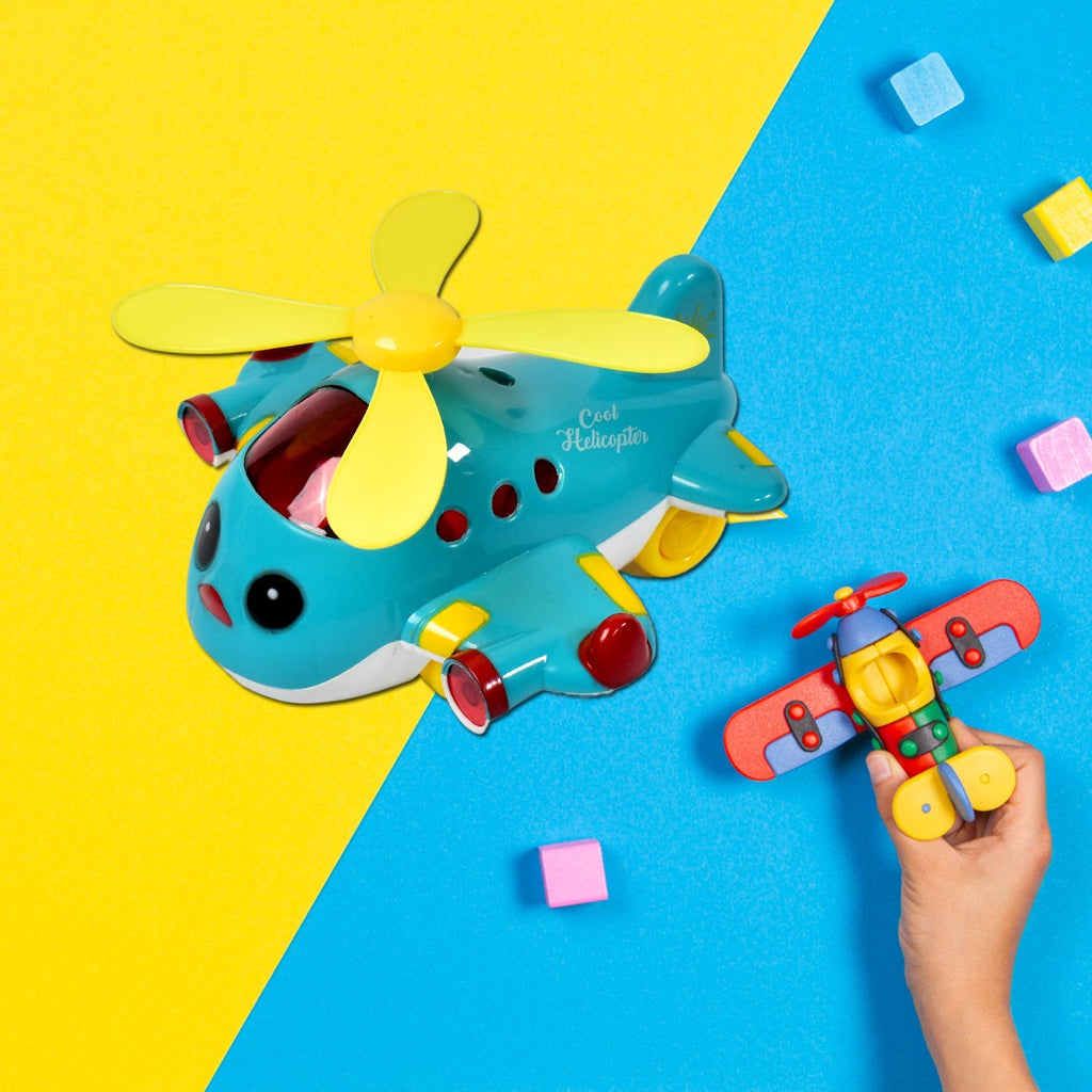 Vibrant Musical Helicopter Toy with bright flashing lights.