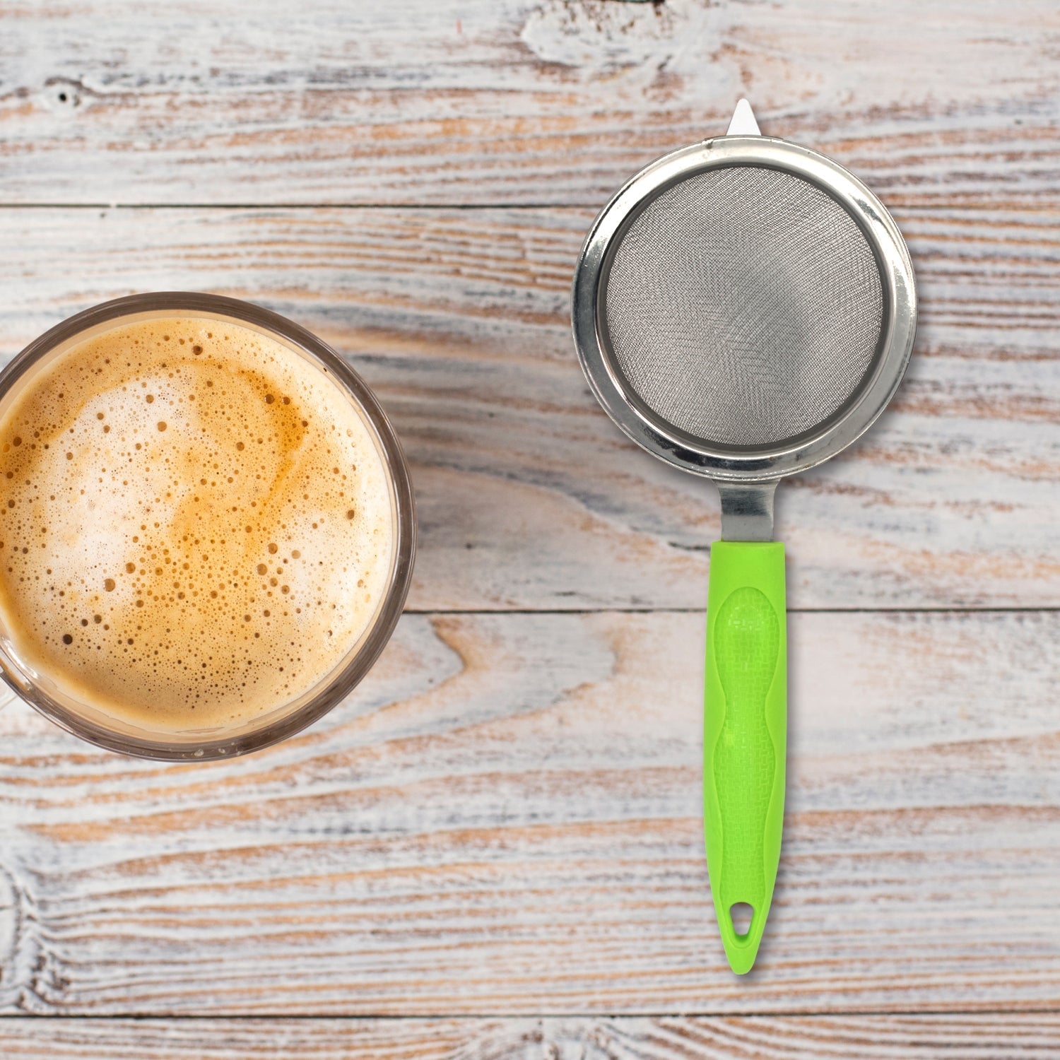 Close-up of the fine stainless steel mesh coffee filter.