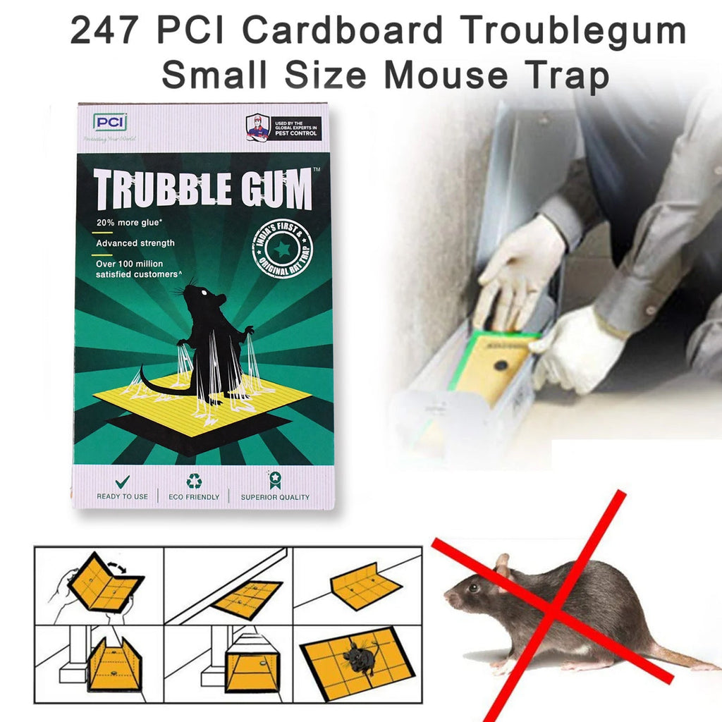 Instructions on how to use the small size cardboard mouse trap for effective pest control.