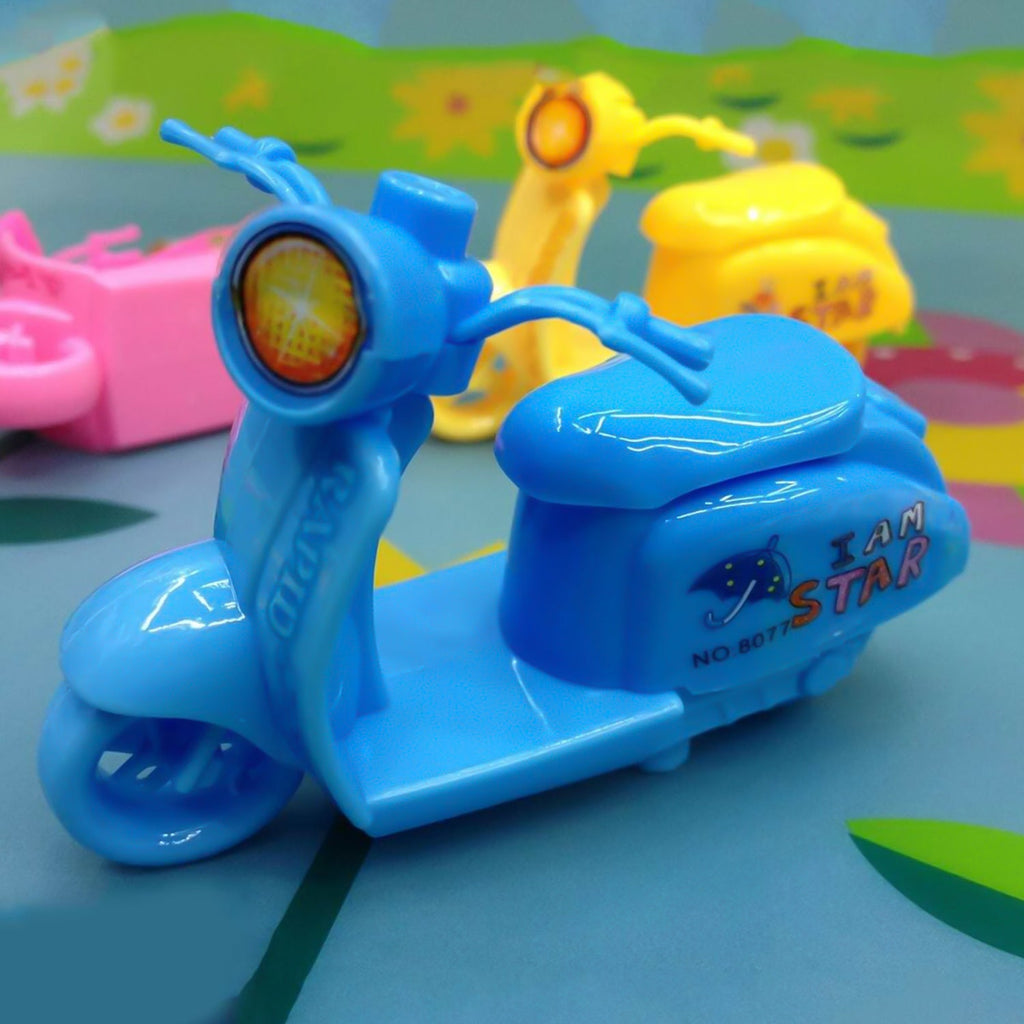 Side view of durable bike shaped pencil sharpener with creative design