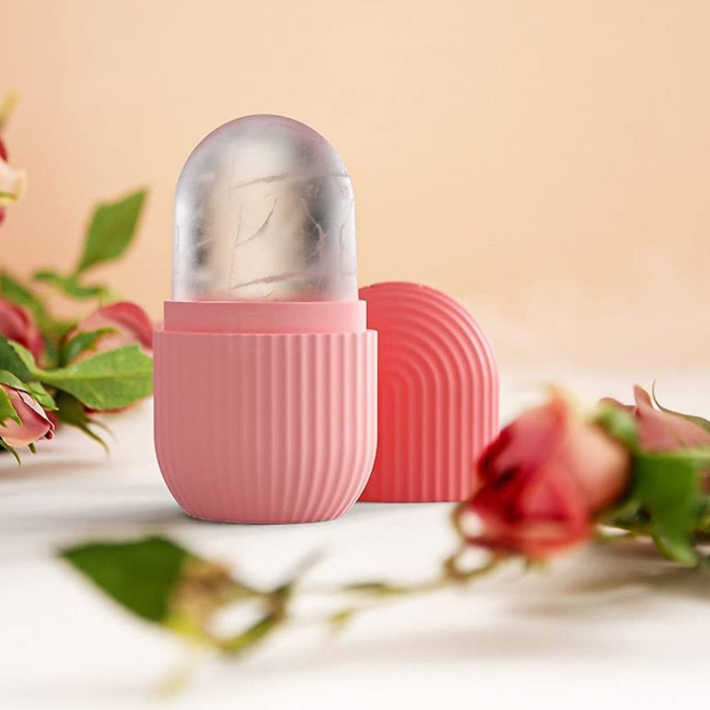 Ice roller for face shown with its cooling mechanism for optimal results.