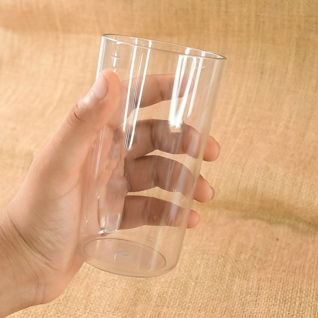 Apex clear plastic tumbler displaying crystal-clear, unbreakable design