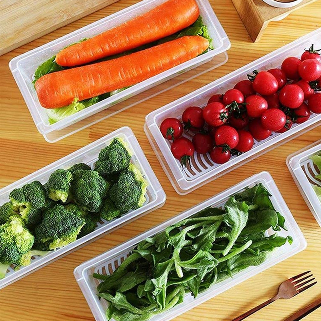 Six Organivo airtight freezer storage containers, perfect for meal prep and food preservation.