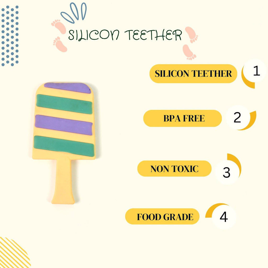 TaffyTether silicone baby teether with flexible, chewable silicone