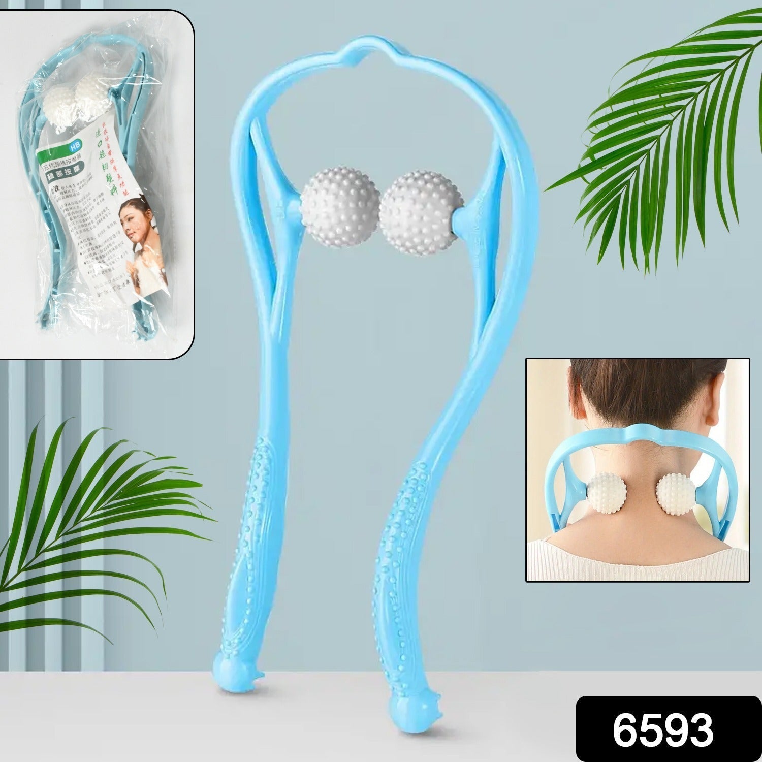 Display of massager features and ergonomic benefits for comfortable use.