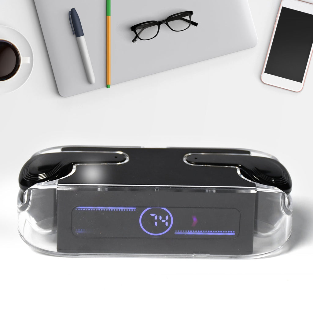 Close-up of the M12 Max Wireless Earbuds, highlighting their intuitive touch controls.