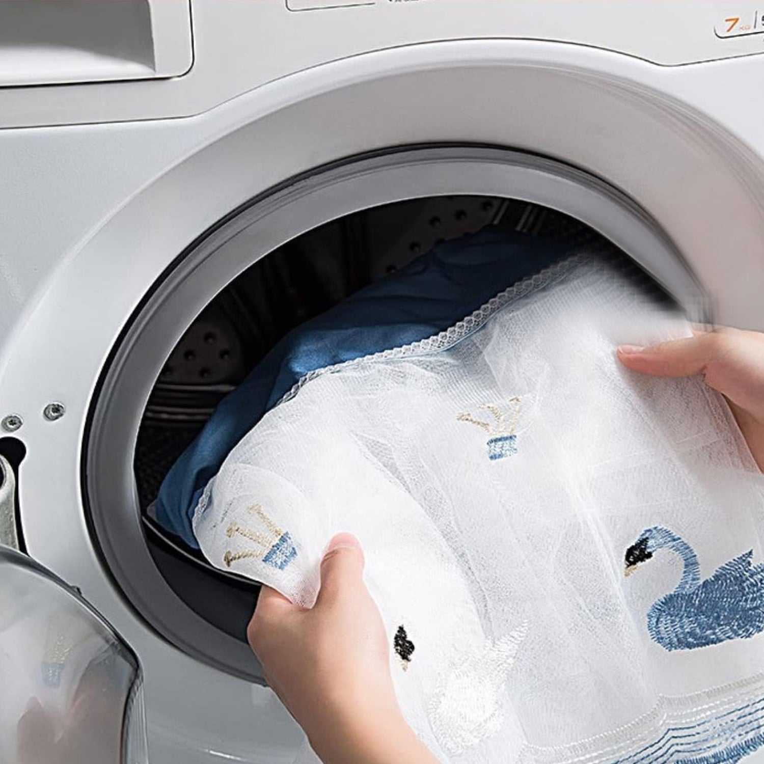 The foldable AC dust cover neatly stored, showcasing its compact design.
