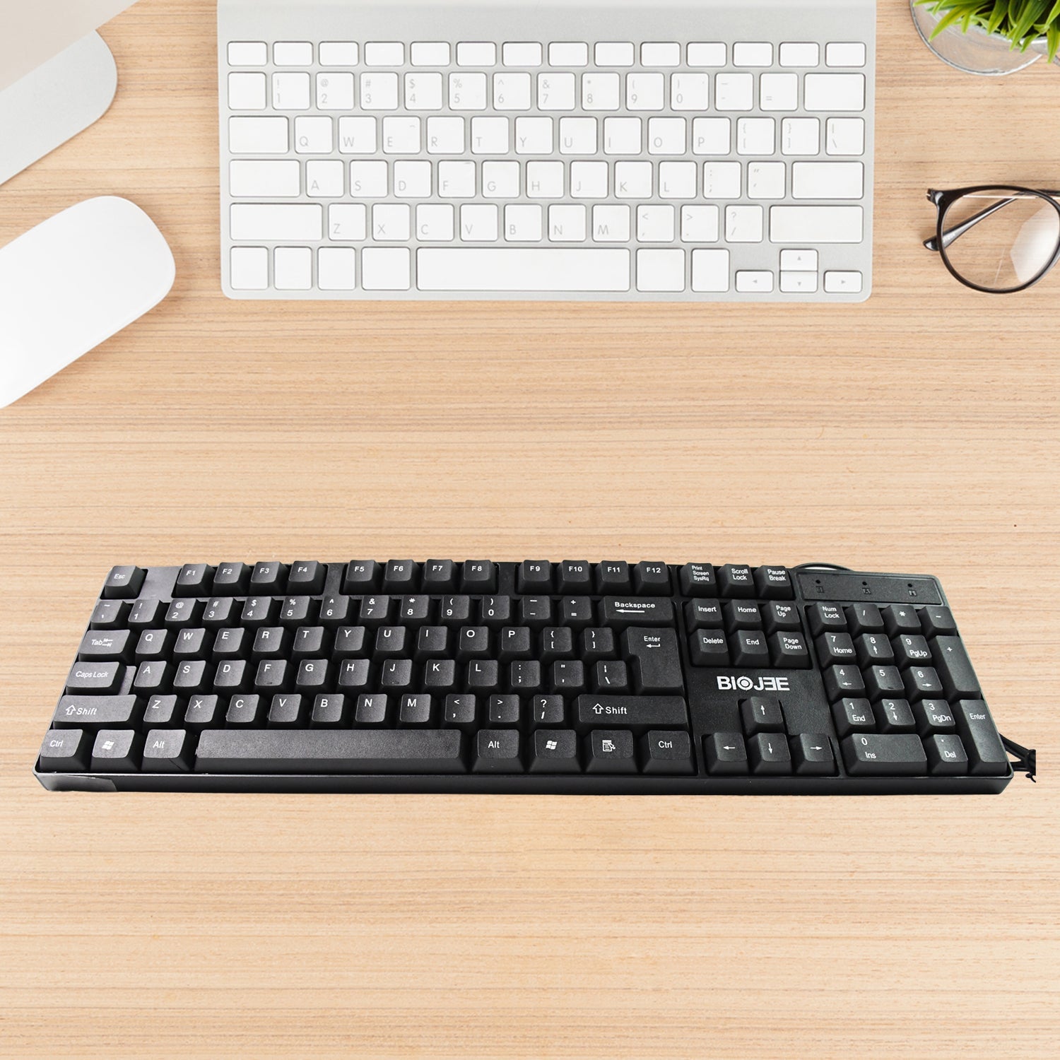 Rear view of the Wired USB Keyboard, showing the integrated USB cable.
