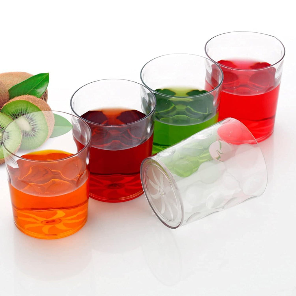 Unbreakable bubble design tumblers filled with refreshing juice on a summer day.