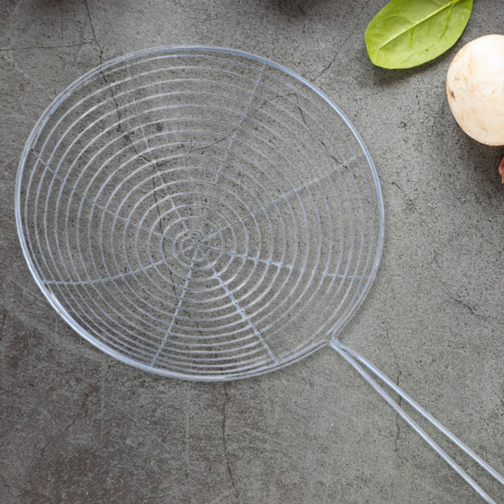 Kitchen stainless steel deep fry strainer with wide frying basket