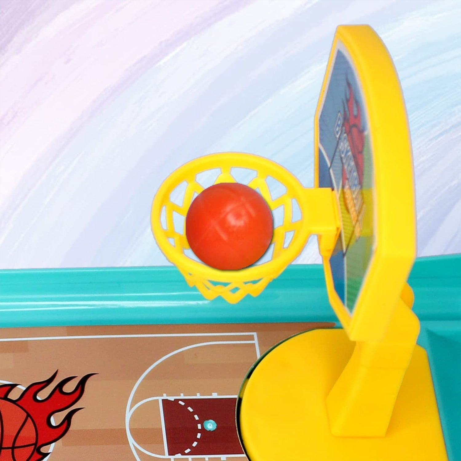 Kids excitedly playing the Finger Basketball Game, showcasing interactive fun.