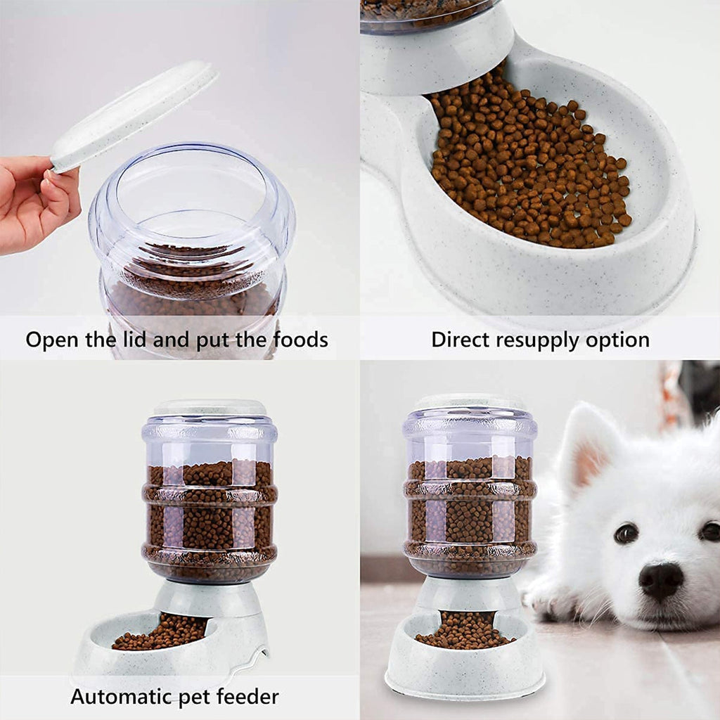 Automatic pet food dispenser with a non-skid base, ensuring stability during meal times