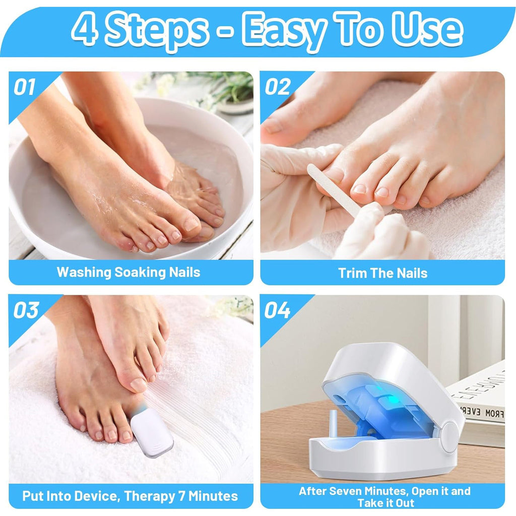 Diagram showing the compact dimensions of the AuriGlam Nail Fungus Treatment Device.