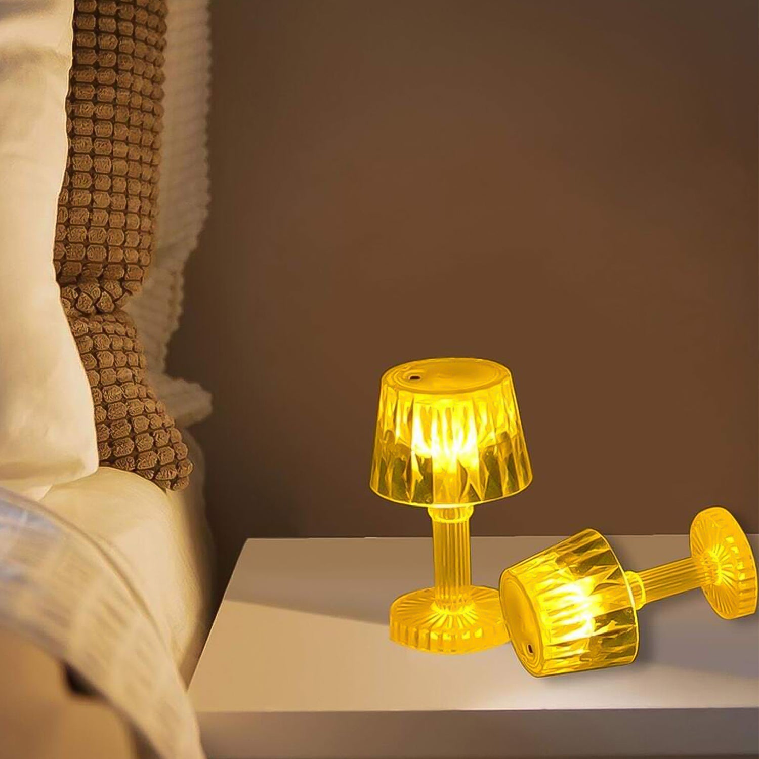 Small acrylic LED candle table lamp ideal for Diwali festival decoration
