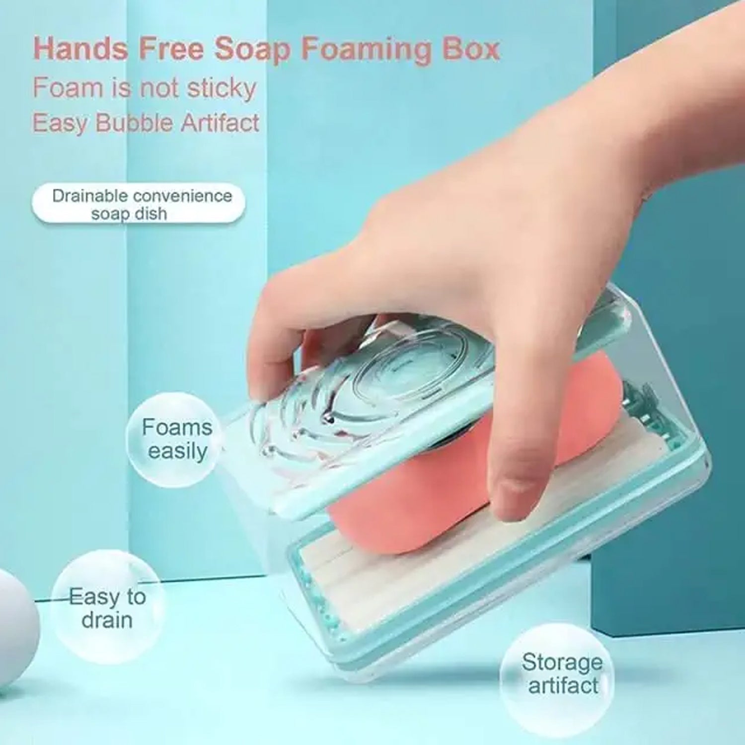 Multifunctional soap holder with drain holes, ideal for kitchen and bathroom.