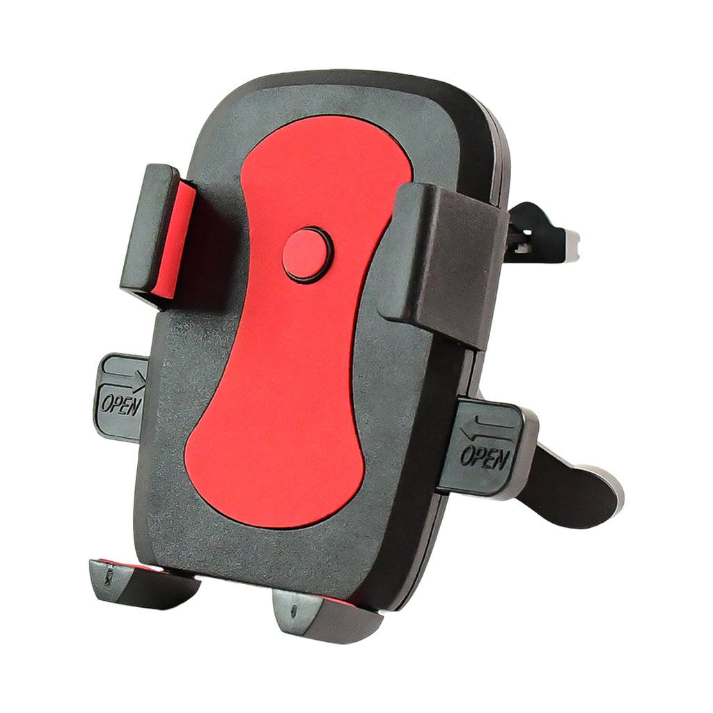 Back view of the car mobile holder, detailing the air vent clip for easy installation.