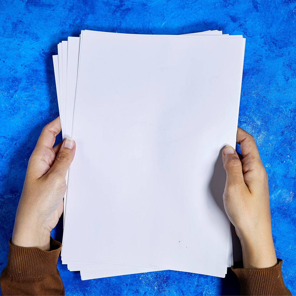 Close-up showing detailed surface of A4 copier paper