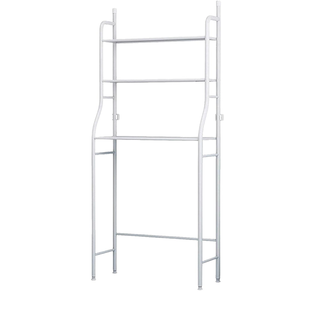 Components of the easy-to-assemble over toilet storage rack laid out for installation.