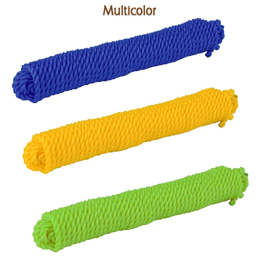 Assortment of heavy-duty clotheslines in vibrant colors, highlighting variety.