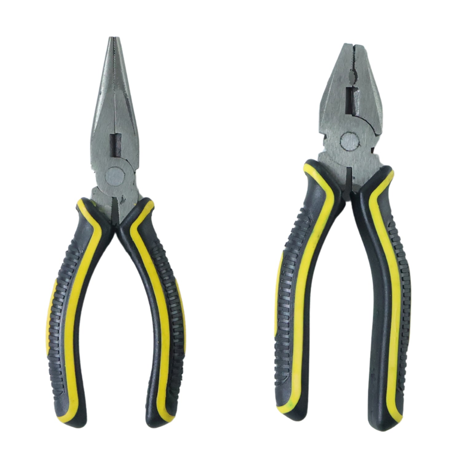 Combination pliers demonstrating their wire cutting capability on a workbench.