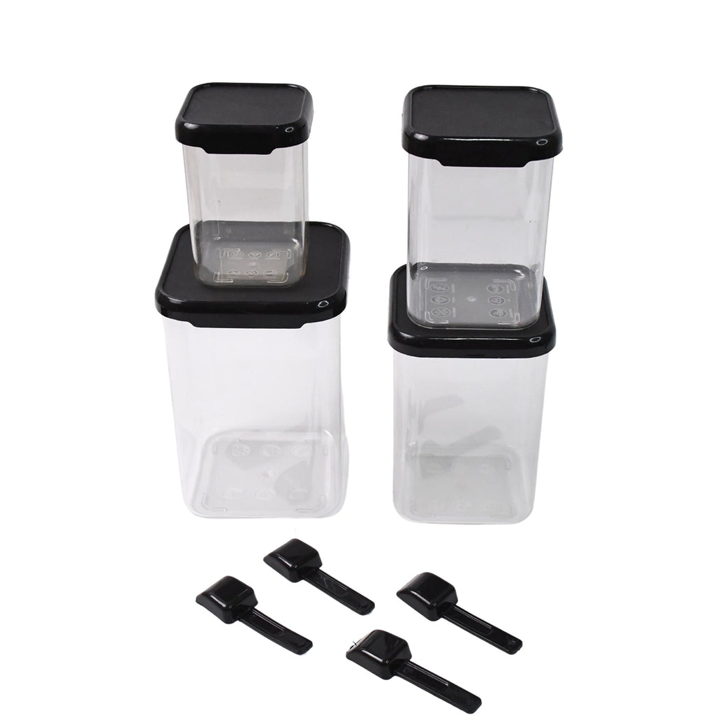 Hand holding plastic air tight container to show airtight locking lid