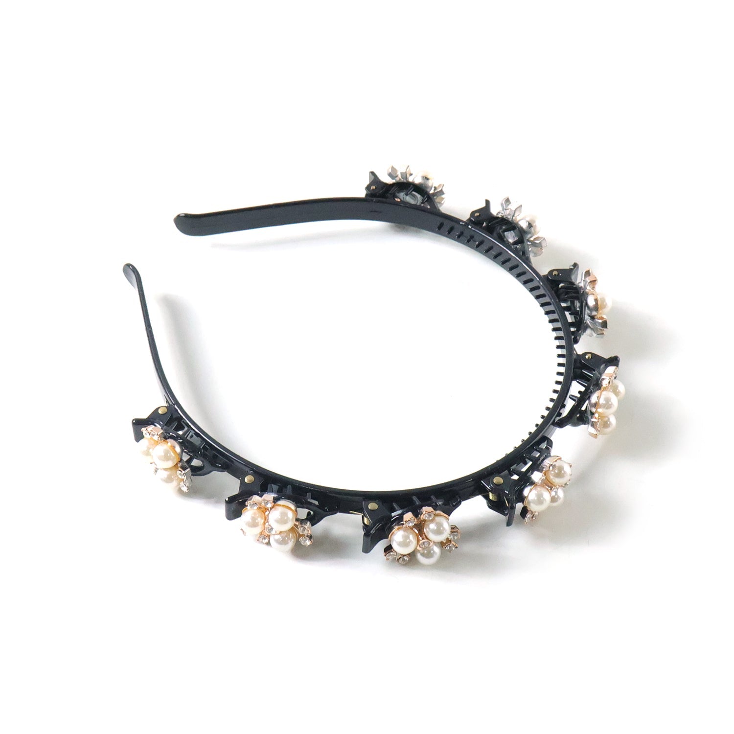Girls floral headband with pearls for festive occasions