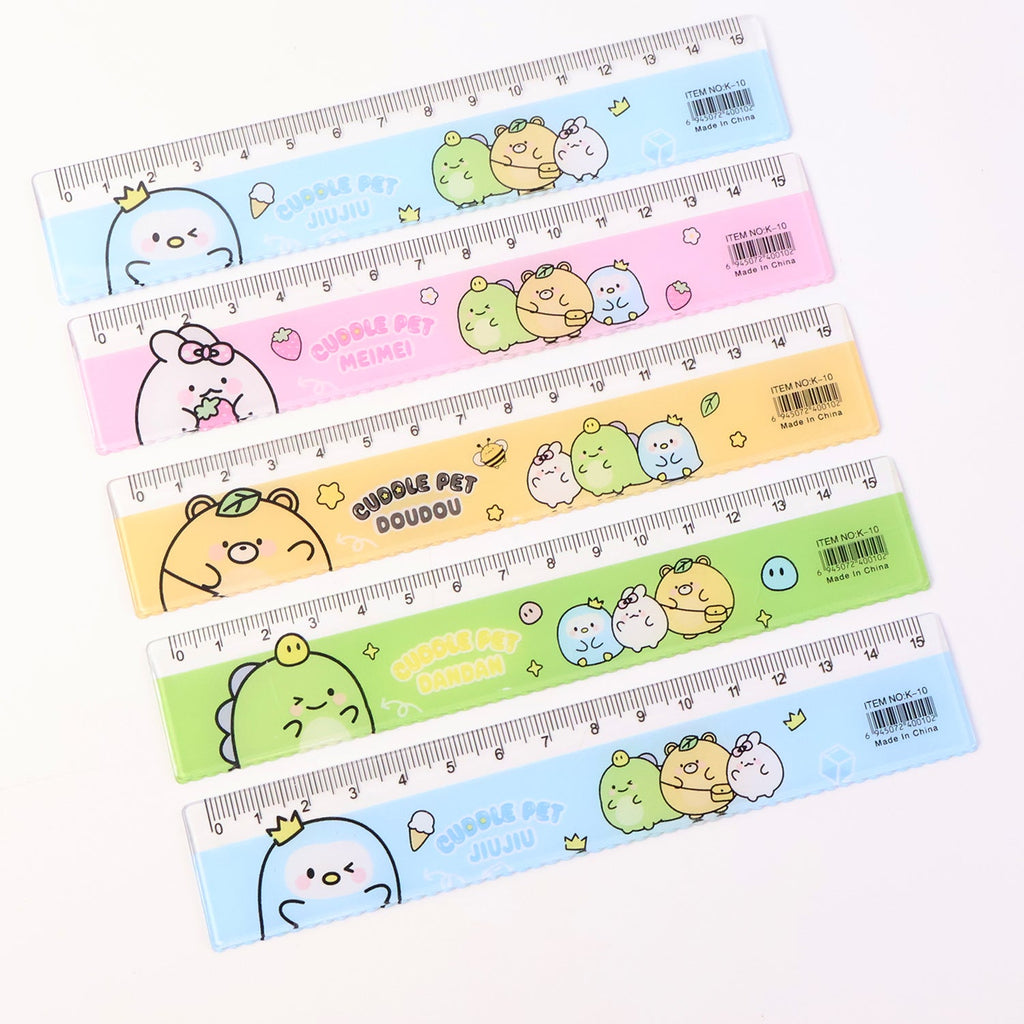 Set of plastic rulers ideal for kids drawing and measuring