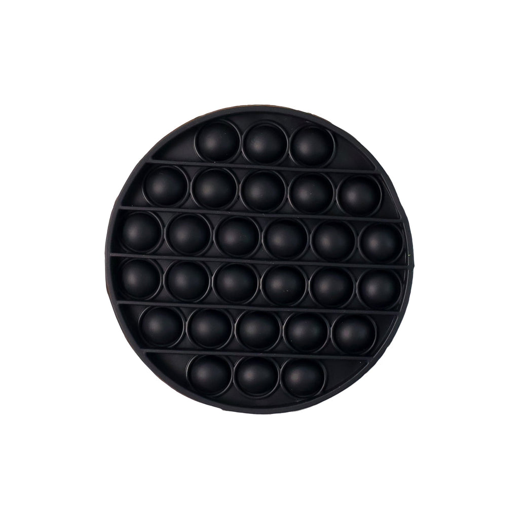 Side view of round silicone Pop It fidget toy for sensory fun
