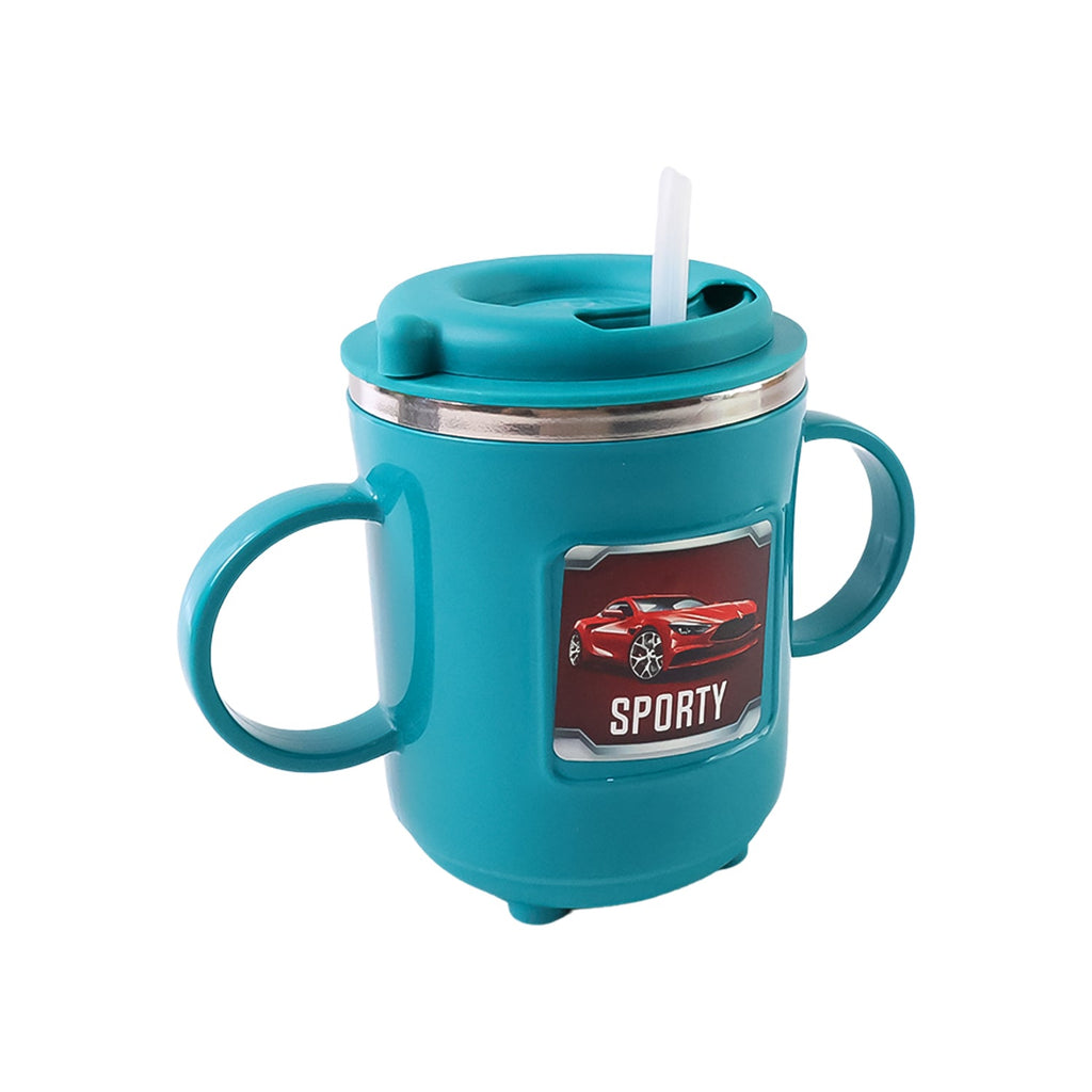 Dual handle straw kids sipper cup designed for comfortable toddler use