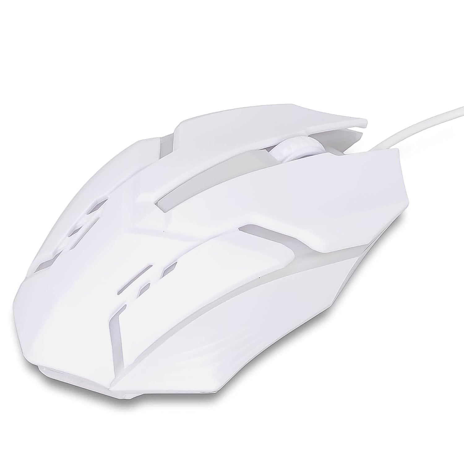 Another angle of the ergonomic wired gaming mouse, displaying its smooth finish and design.