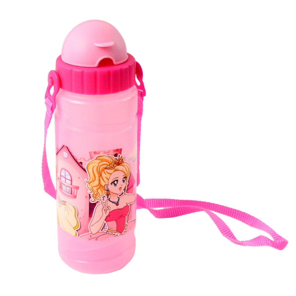 Kids water bottle illustrated with cartoon fish print for travel use