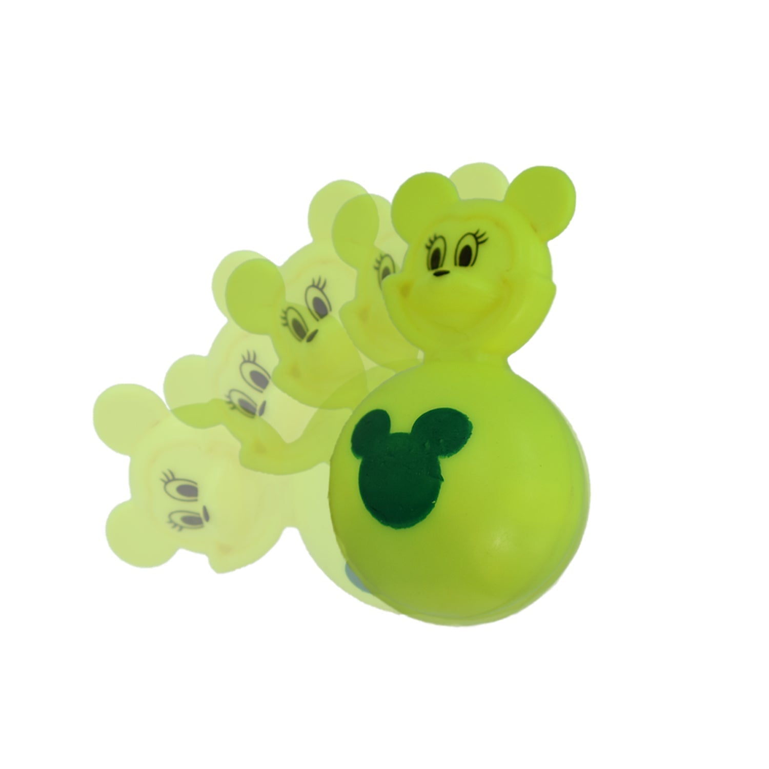 The full 30-piece set of plastic Mickey Mouse balancing toys in their packaging.