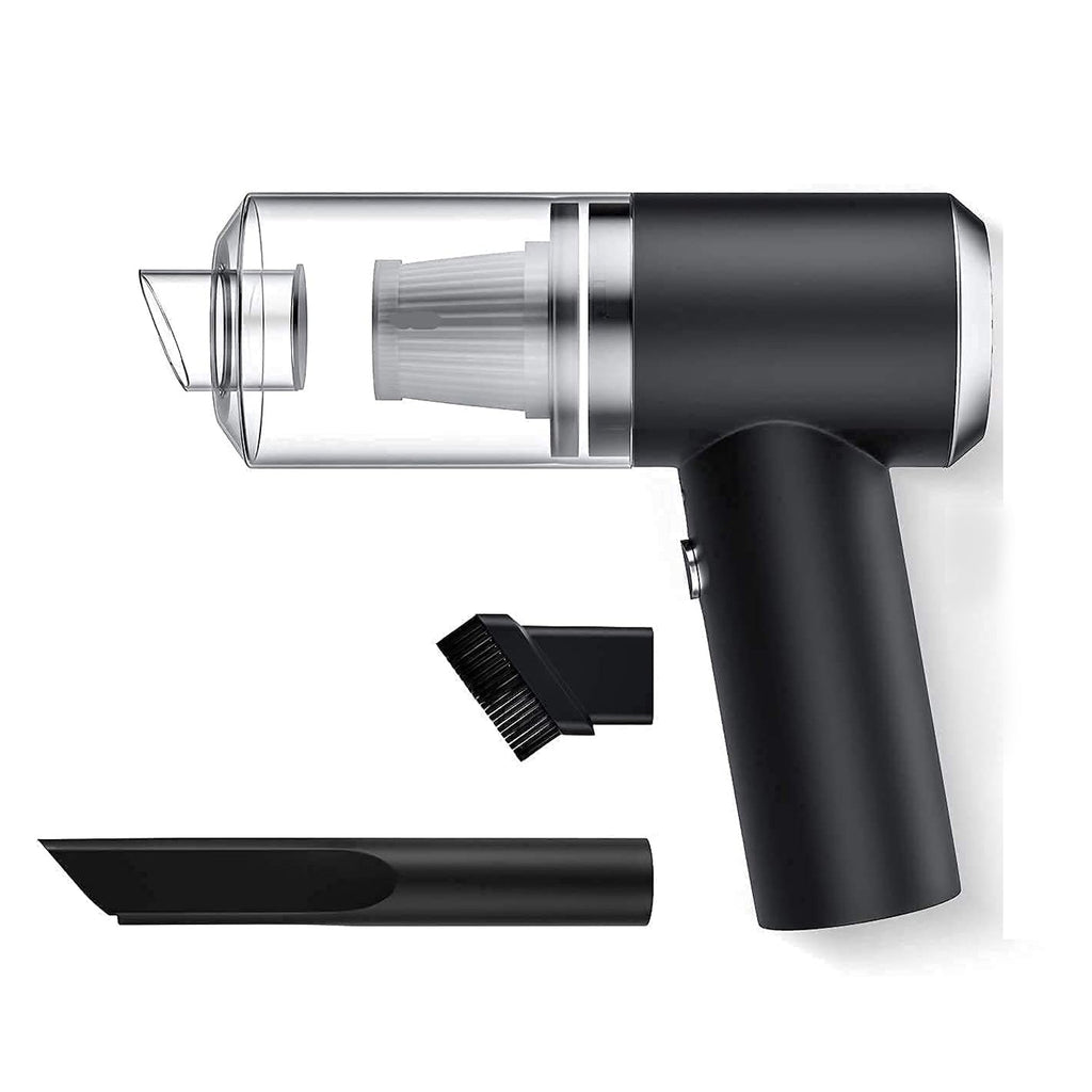 Diagram illustrating the strong 120W suction power of the portable vacuum.