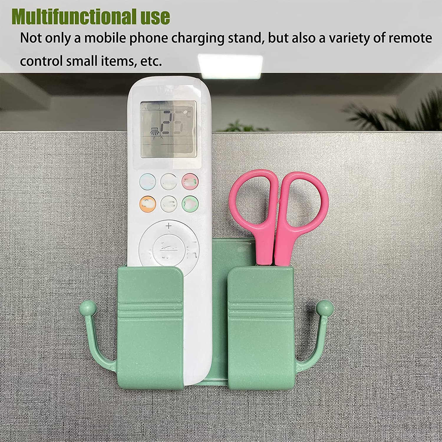 Strong adhesive pad on the back of the wallmount stand for secure mounting.