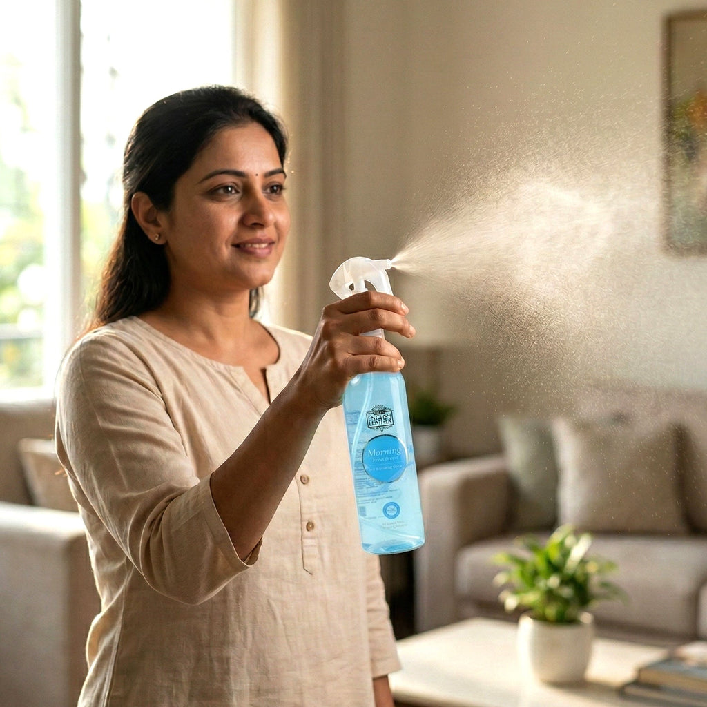 Trigger spray bottle for air freshener application