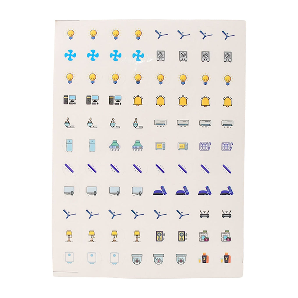 Sticker set for fast and clear identification on electric switch panels