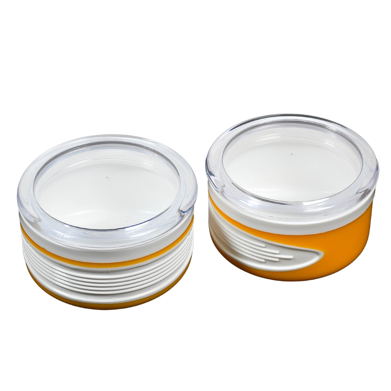 Organivo airtight container storing pasta, demonstrating its generous 550ml capacity.