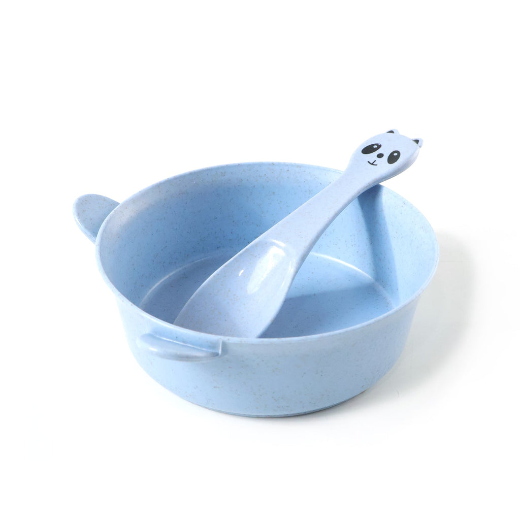 BPA free wheat straw feeding bowl with ergonomic handles