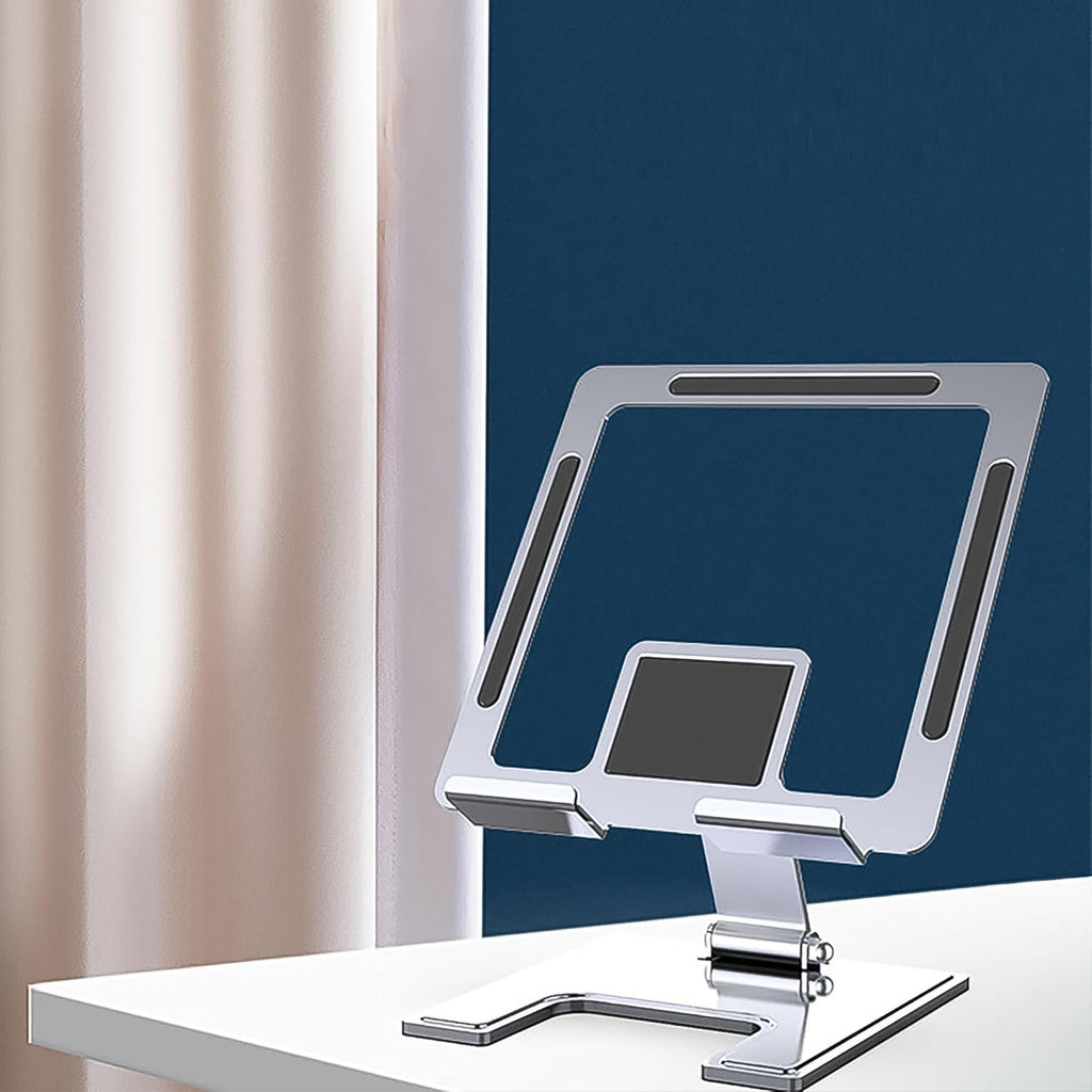 Compact and foldable design of the aluminium phone stand, ideal for travel.