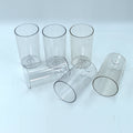 Ganesh Classic Plastic Glasses Set of 6 transparent tumblers, showcasing durability.