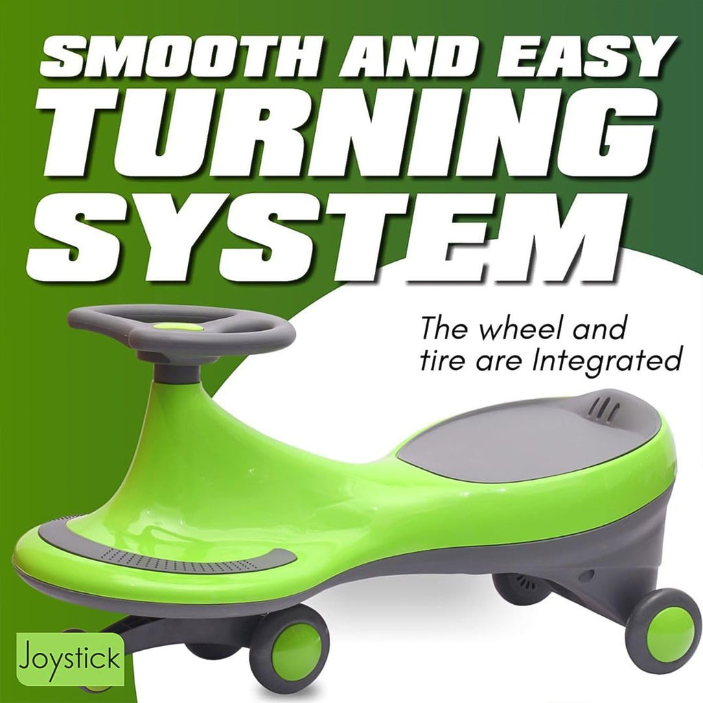 Close-up of butterfly steering wheel on children's ride on toy car