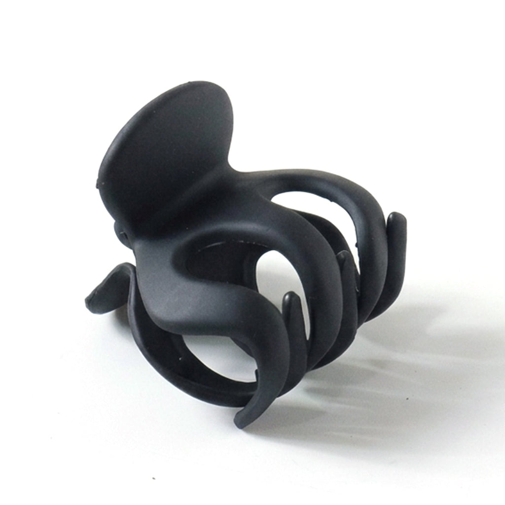Black matte hair claw clip side view for styling