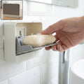 Wall mounted soap holder with self-draining tray and anti-slip base