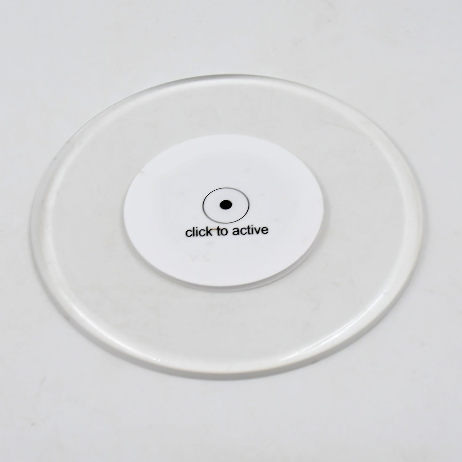 Luminous LED coaster glowing brightly with dynamic LED lights.