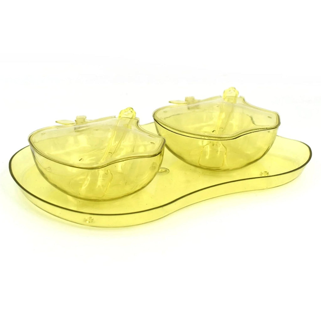 Apple tray for serving various foods and snacks.