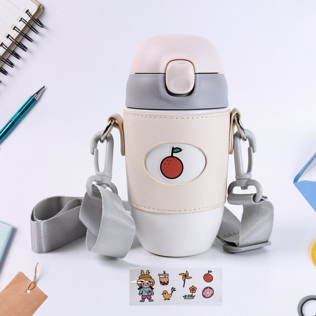 Insulated stainless steel coffee bottle 350ml with cartoon print design