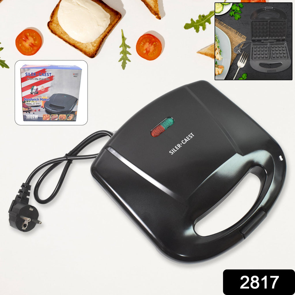 Open Dabster sandwich toaster revealing square non-stick cooking plates.
