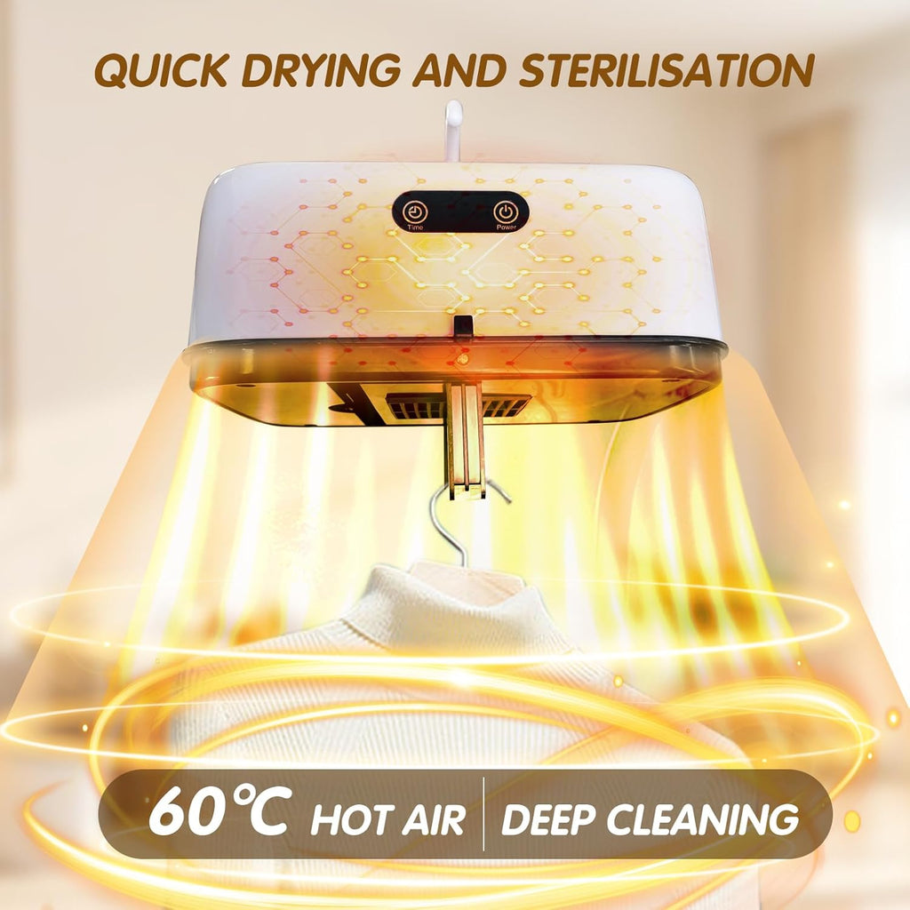 Foldable hanging electric clothes dryer for easy storage